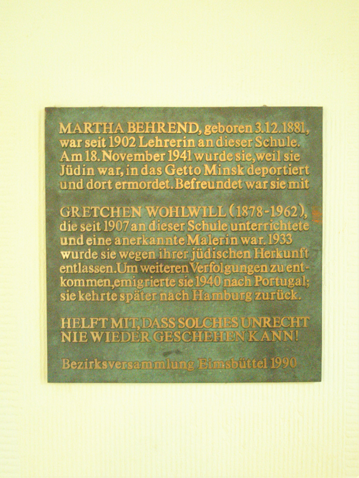 3125 Gedenktafel Wohlwill